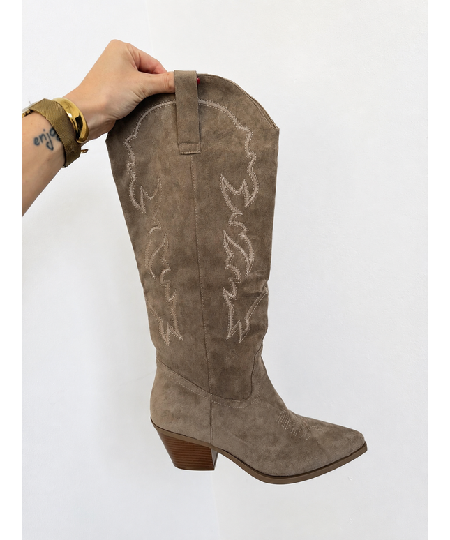 Cowboy Stiefel Taupe Hoch
