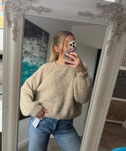 Basic Strickpullover | taupe