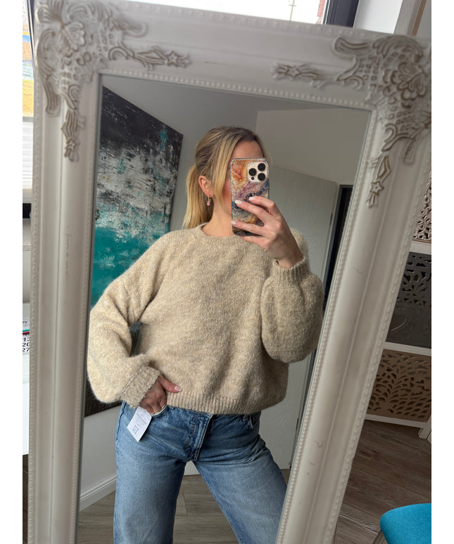 Basic Strickpullover | taupe