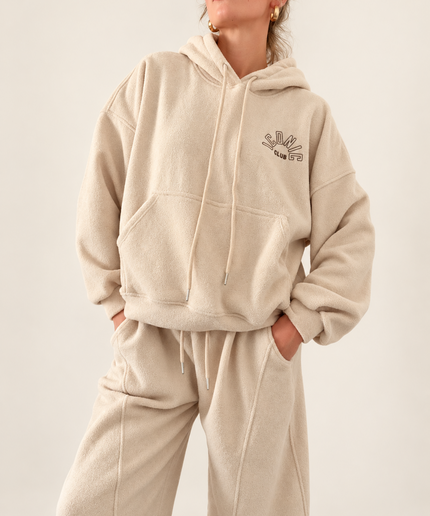 Frottee-Optik Set „Iconic Club“ mit Kapuzenvoller und Hose | versch. Farben