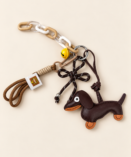 Bag Charm Dackel „Lucky“ mit Gliederkette