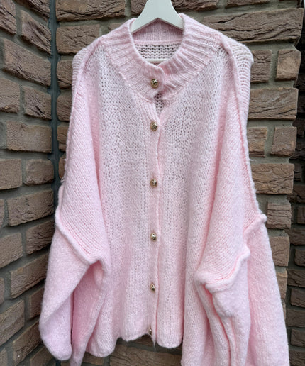 Oversized Strickjacke mit goldenen Knöpfen | versch. Farben