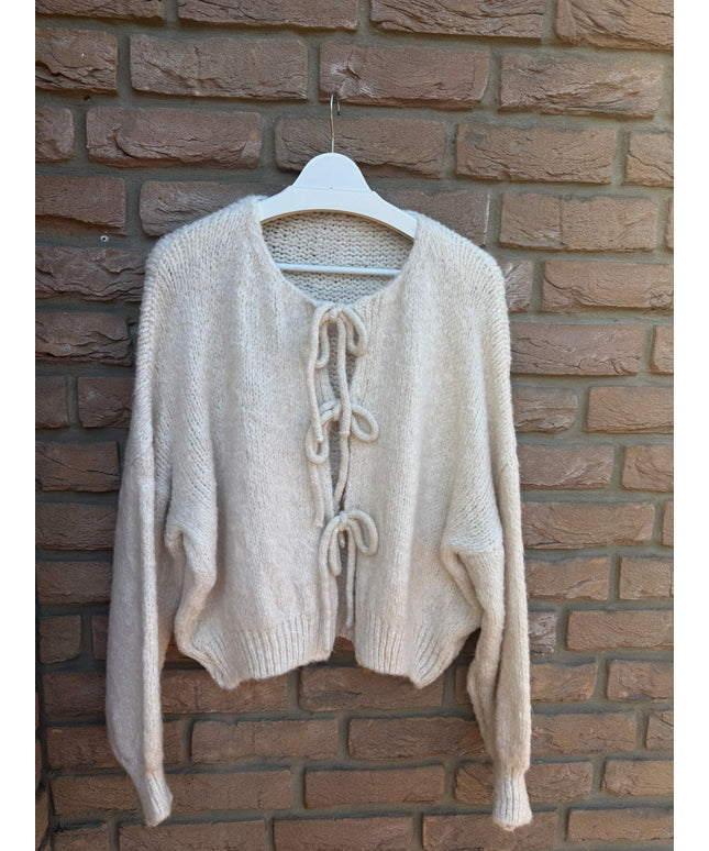 Strickjacke mit Schleifen | versch. Farben