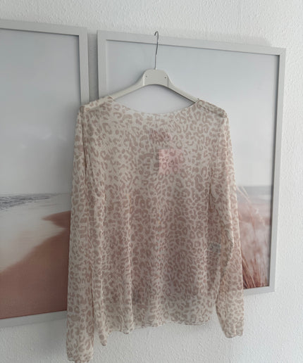 Mesh Langarmshirt Leo-Print | versch. Farben