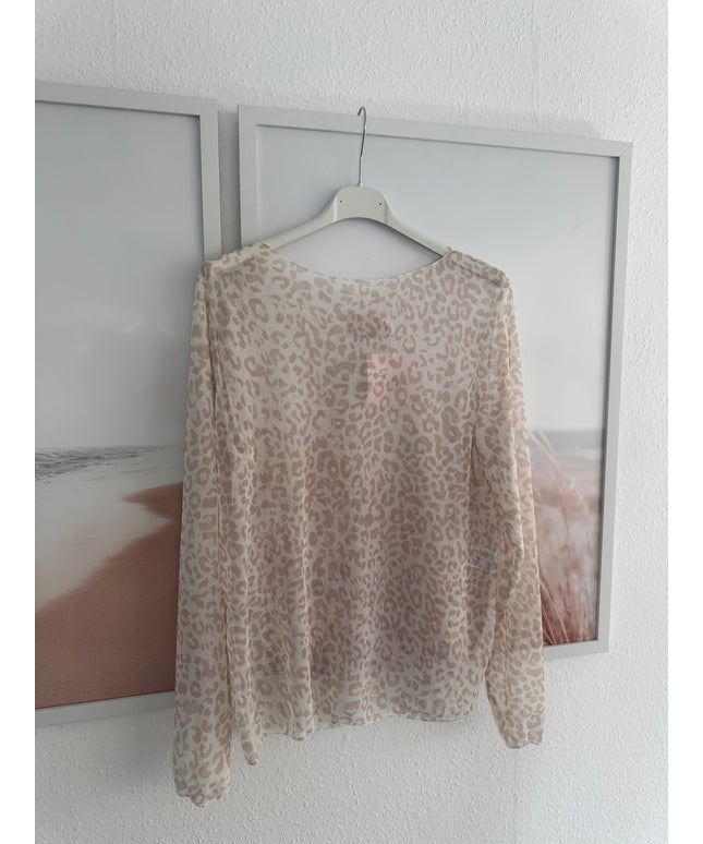Mesh Langarmshirt Leo-Print | versch. Farben