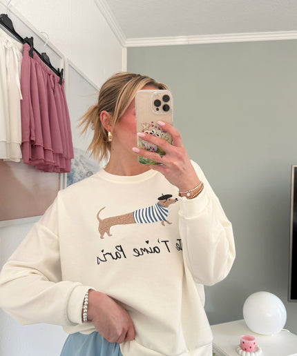 Sweater mit Dackel Patch | versch. Farben