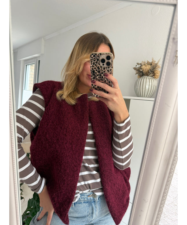 Ärmellose Weste | bordeaux