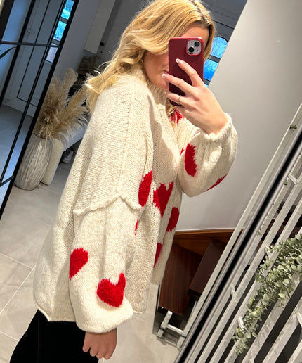 Oversized Herzpullover | versch. Farben