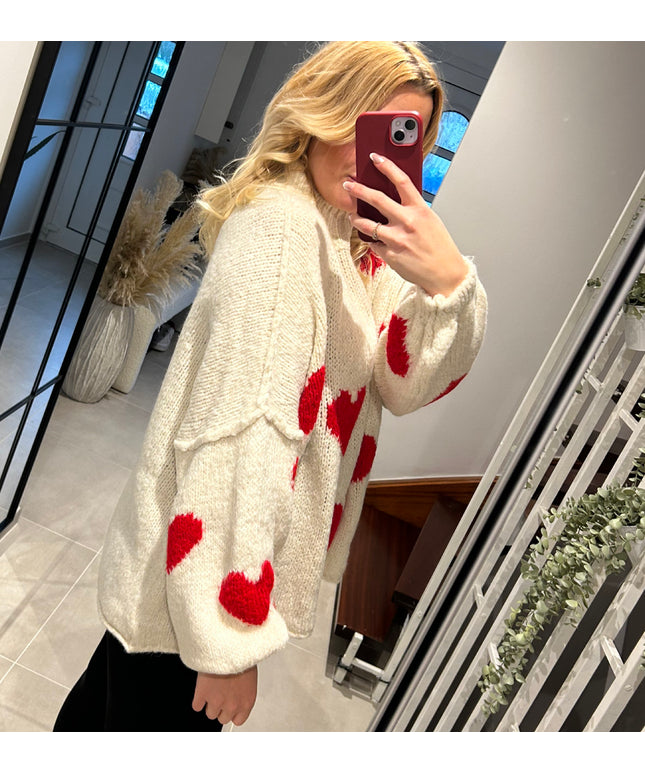 Oversized Herzpullover | versch. Farben