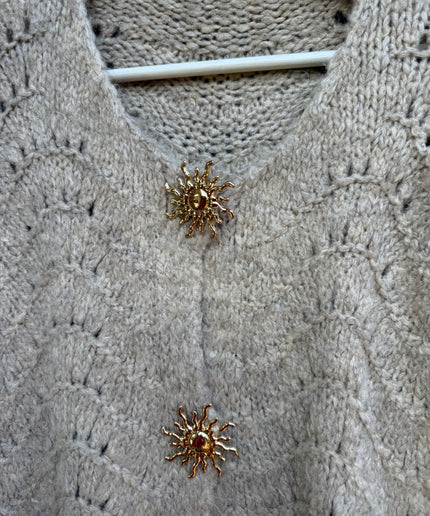 Strickjacke Wave Sun | Taupe
