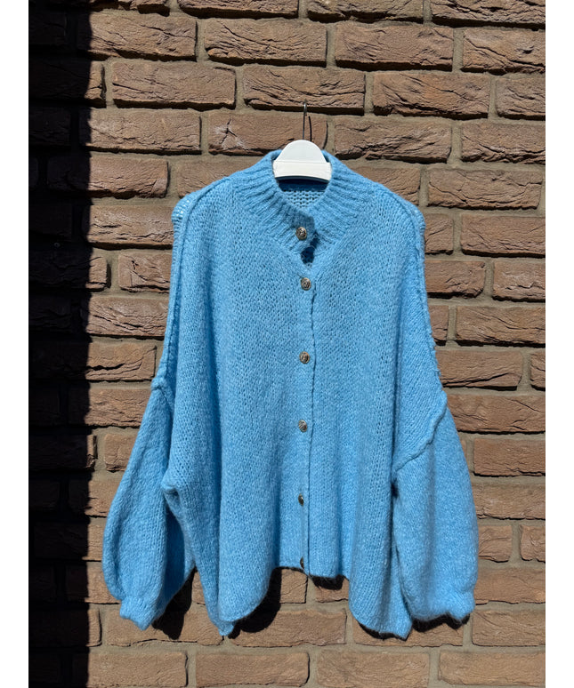 Oversized Strickjacke mit goldenen Knöpfen | versch. Farben