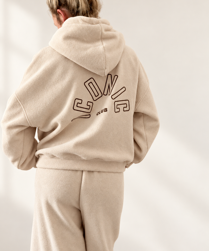 Frottee-Optik Set „Iconic Club“ mit Kapuzenvoller und Hose | versch. Farben