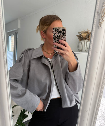 Wildlederoptik Ballon Jacke | versch. Farben