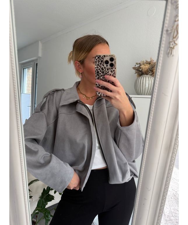 Wildlederoptik Ballon Jacke | versch. Farben