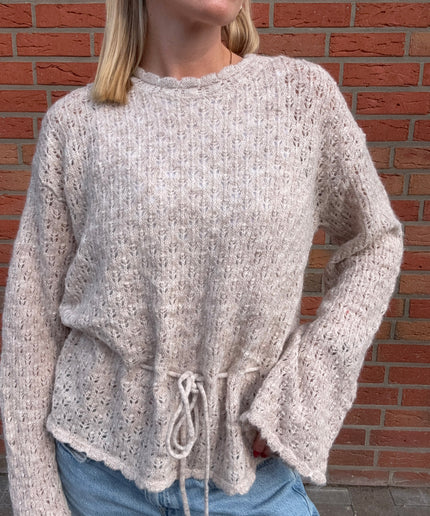 Pullover „Soft Romance“ mit Lochmuster - Light beige