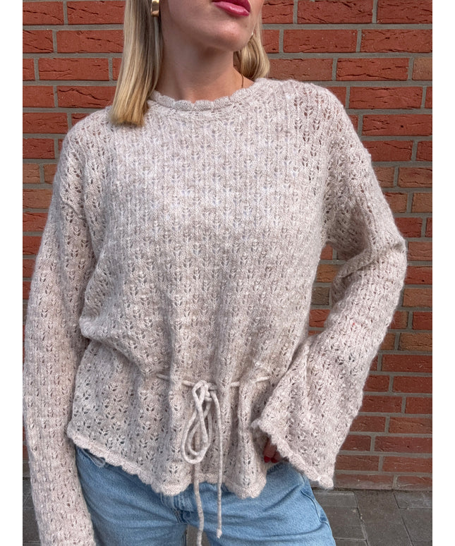 Pullover „Soft Romance“ mit Lochmuster - Light beige