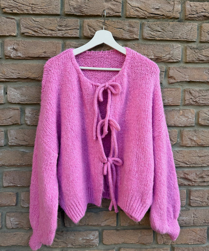 Strickjacke mit Schleifen | versch. Farben