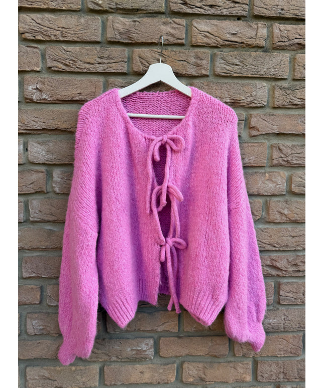 Strickjacke mit Schleifen | versch. Farben