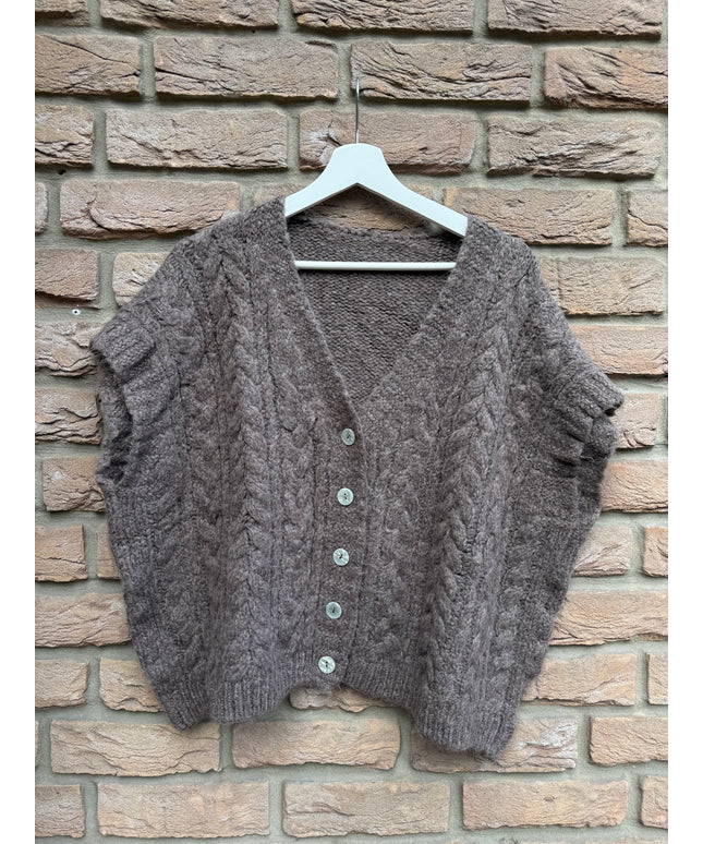 Zopfmuster Weste | braun