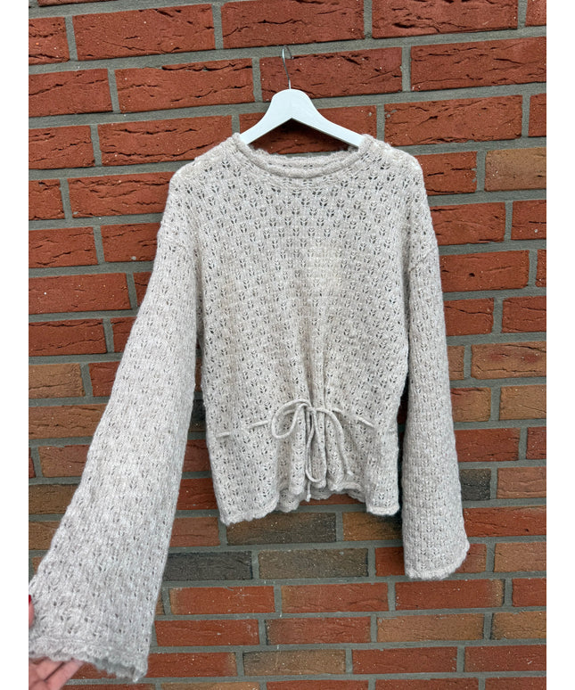 Pullover „Soft Romance“ mit Lochmuster - Light beige