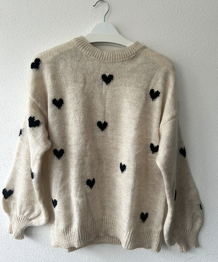 Strickpullover mit Herzmuster