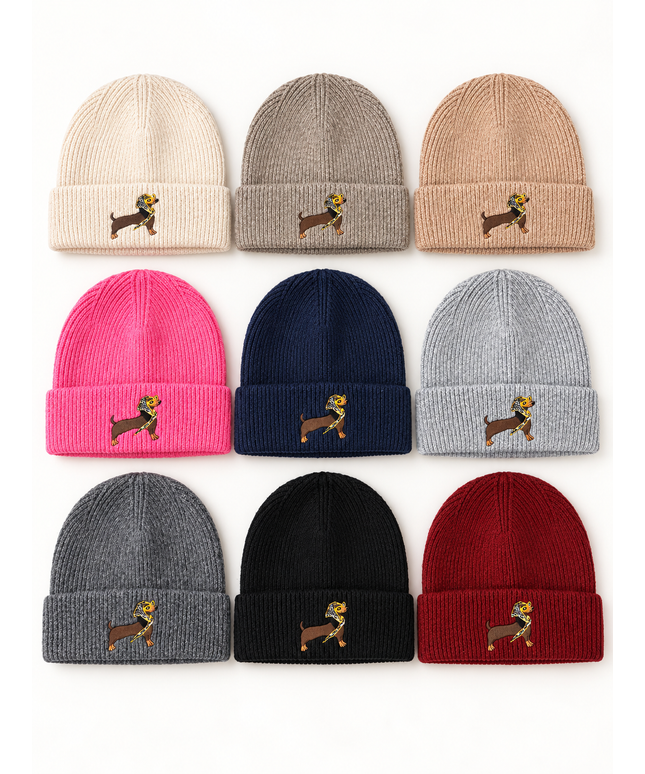Beanie mit Dackel | versch. Farben