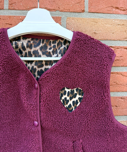 Teddy Weste mit Leo Herz Patch | Bordeaux