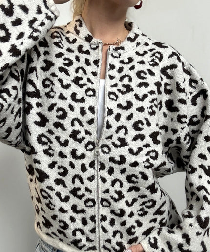 Zip Leo Strickjacke mit Tunnelzug | Greige