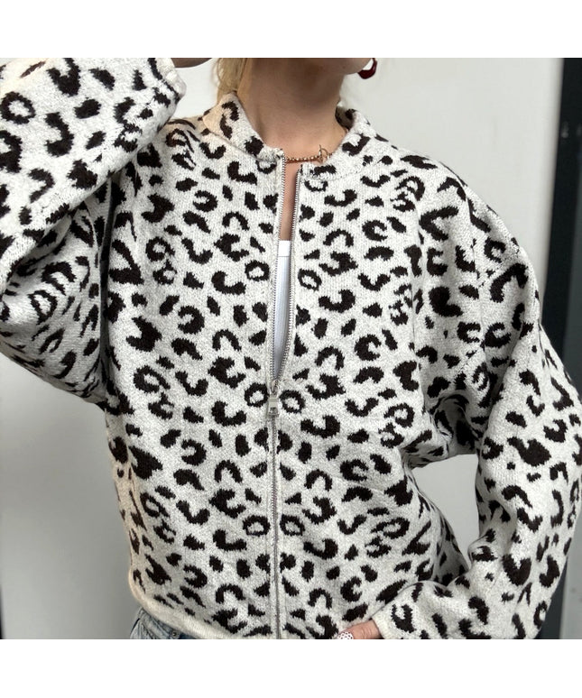 Zip Leo Strickjacke mit Tunnelzug | Greige
