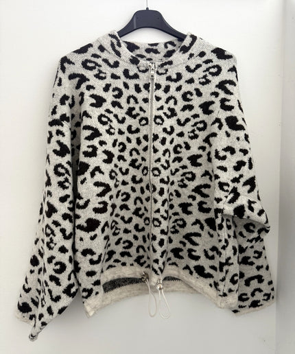 Zip Leo Strickjacke mit Tunnelzug | Greige